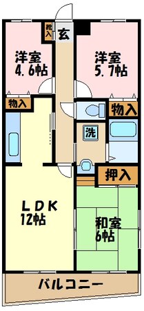 ヒルズオカモトIIの物件間取画像